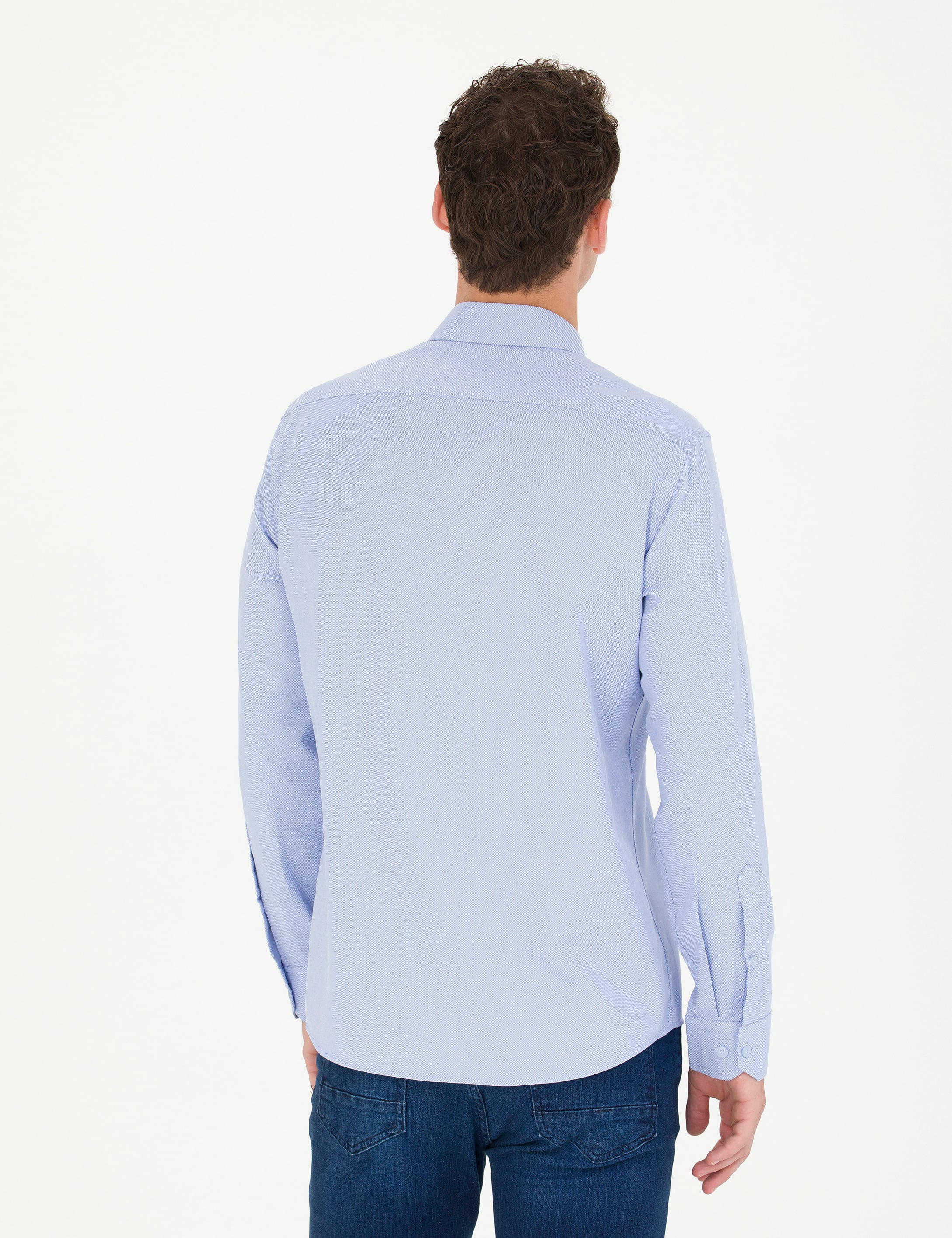 Açık Mavi Slim Fit Uzun Kollu Gömlek