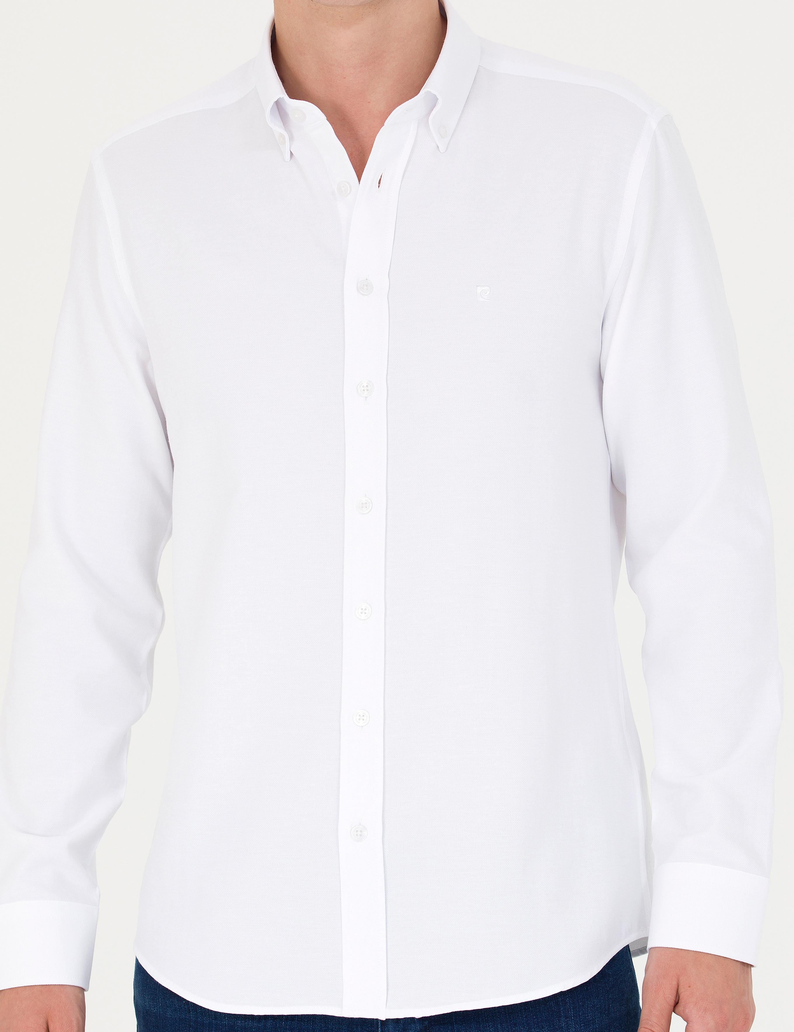 Beyaz Slim Fit Uzun Kollu Gömlek