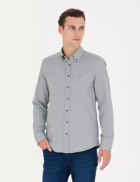 Haki Slim Fit Uzun Kollu Gömlek - 50275815035