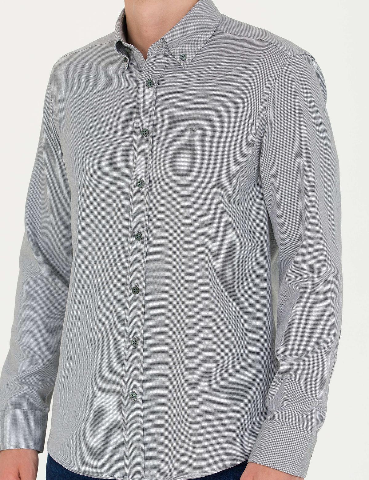 Haki Slim Fit Uzun Kollu Gömlek - 50275815035