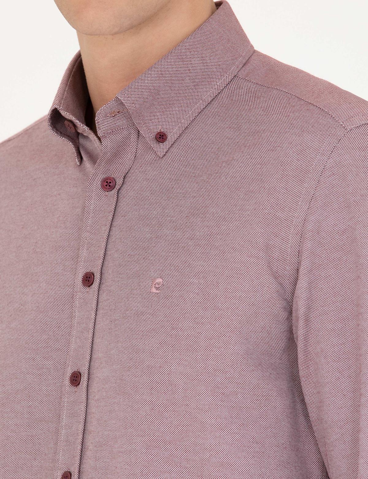 Bordo Slim Fit Uzun Kollu Gömlek - 50275815083