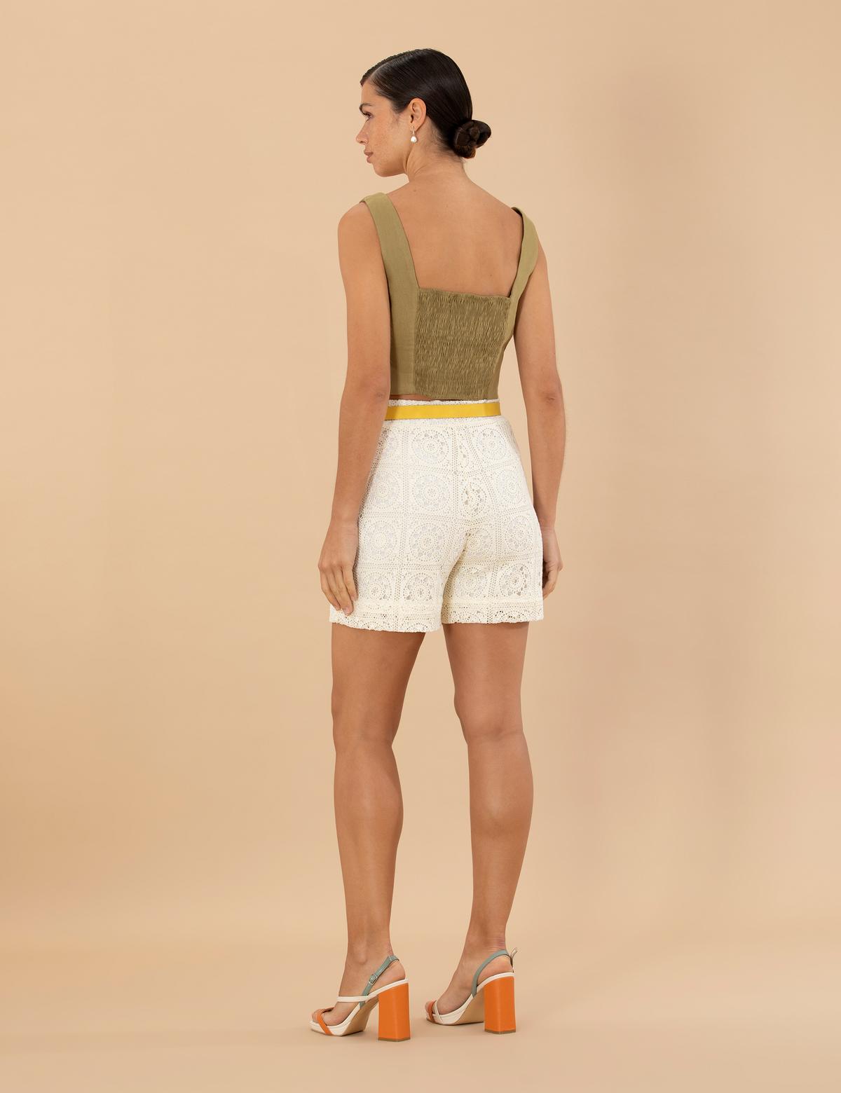 Ekru Örme Şort - 50267993028