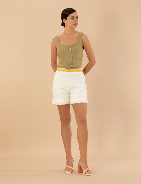 Ekru Örme Şort - 50267993028