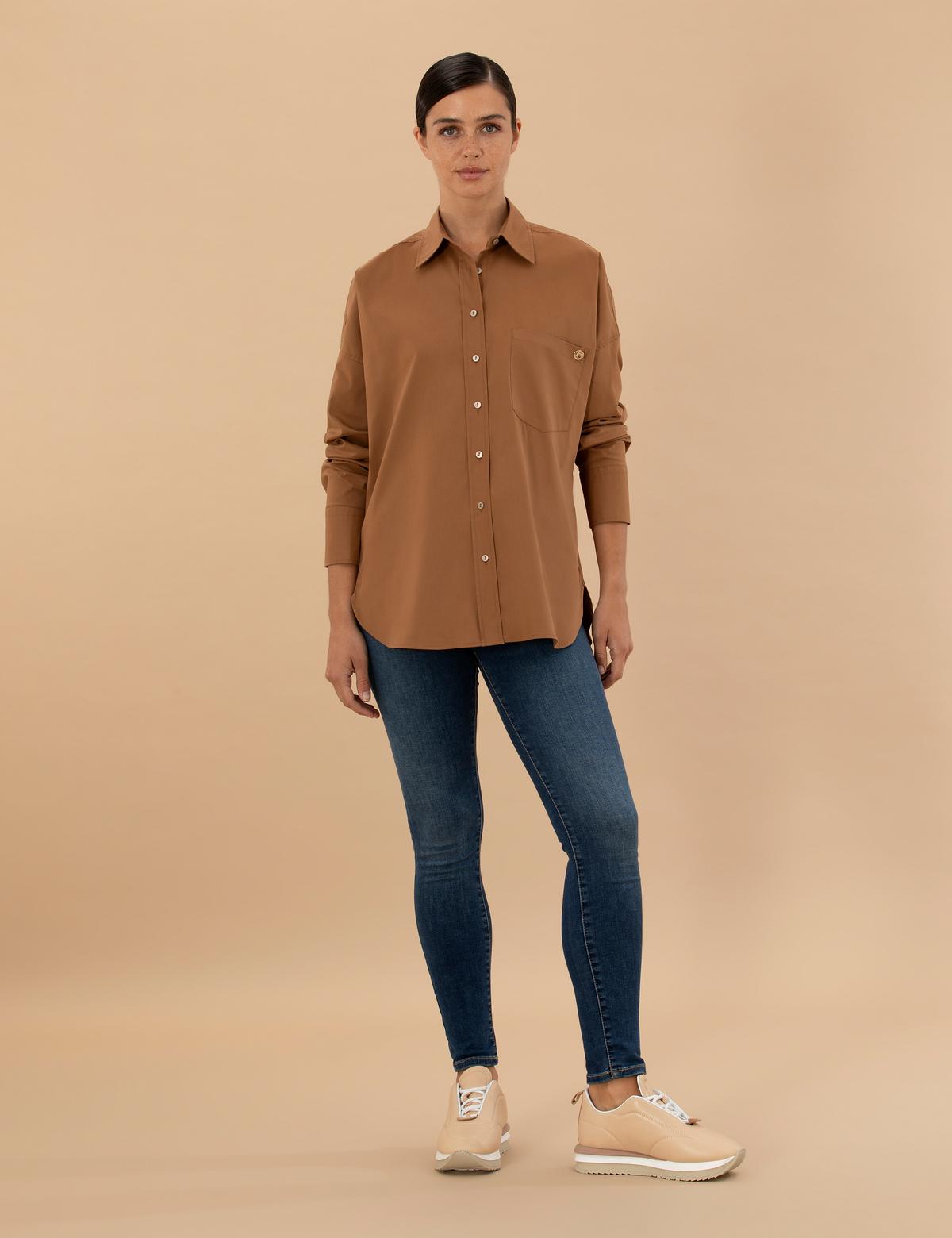 Camel Oversize Uzun Kollu Gömlek - 50273282010