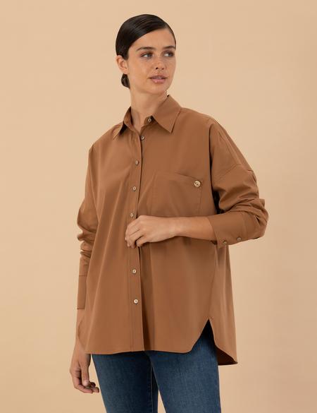 Camel Oversize Uzun Kollu Gömlek - 50273282010
