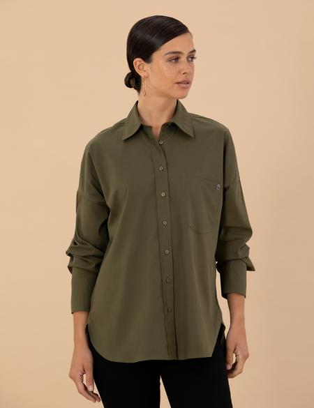 Kahverengi Oversize Uzun Kollu Gömlek - 50273282053