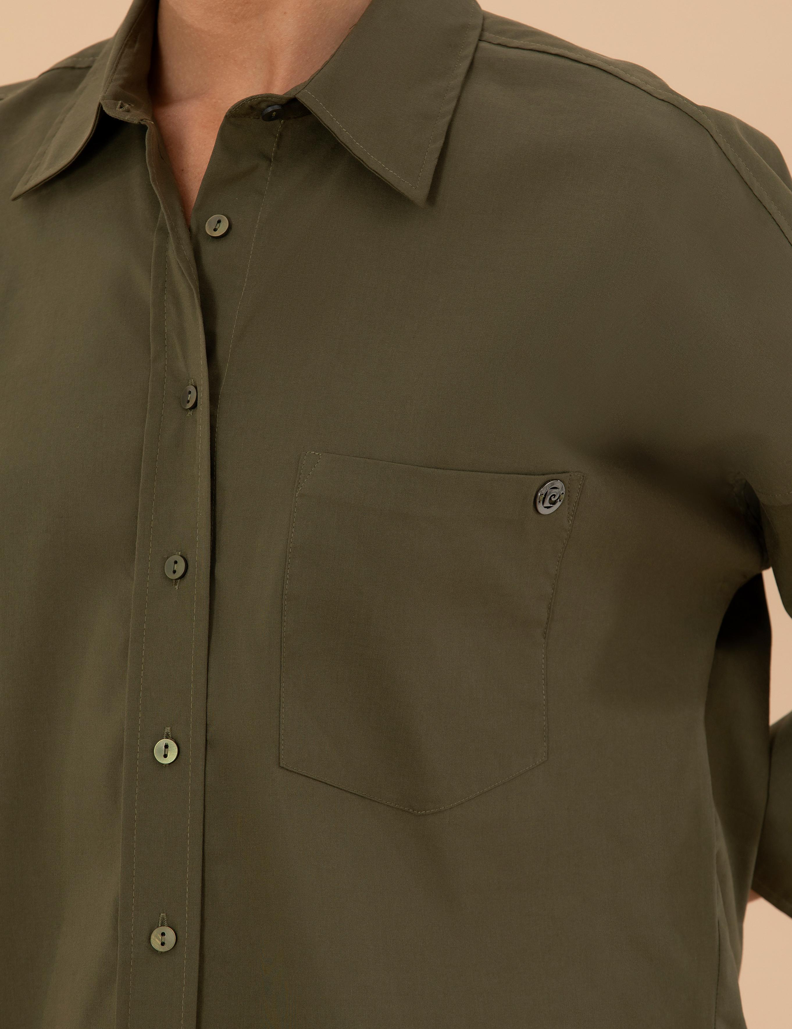 Kahverengi Oversize Uzun Kollu Gömlek