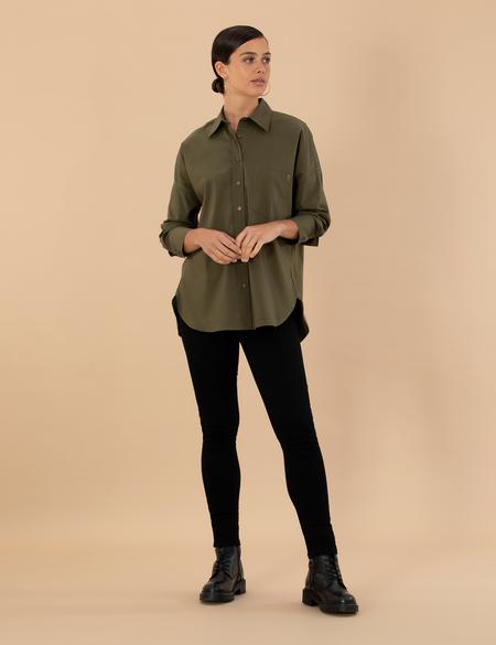 Kahverengi Oversize Uzun Kollu Gömlek - 50273282053