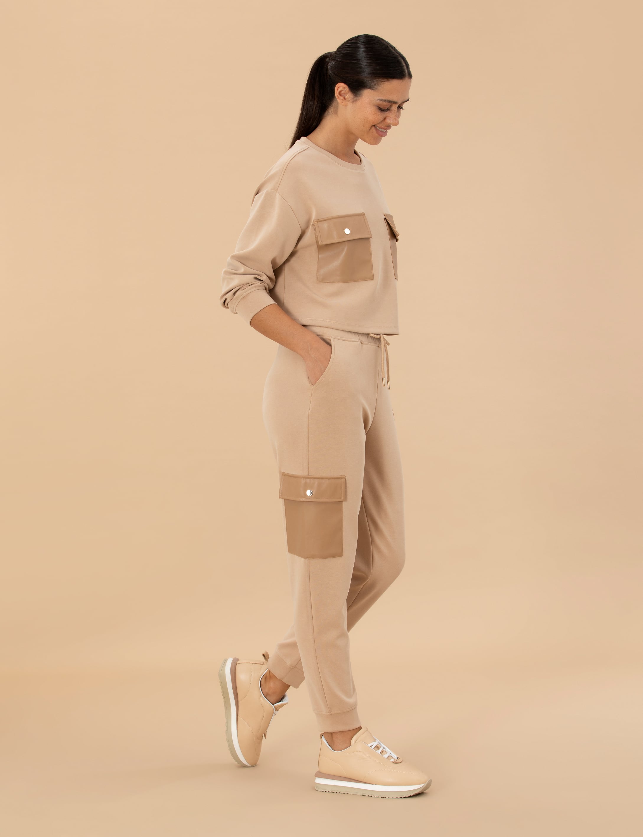 Bej Regular Fit Eşofman Altı