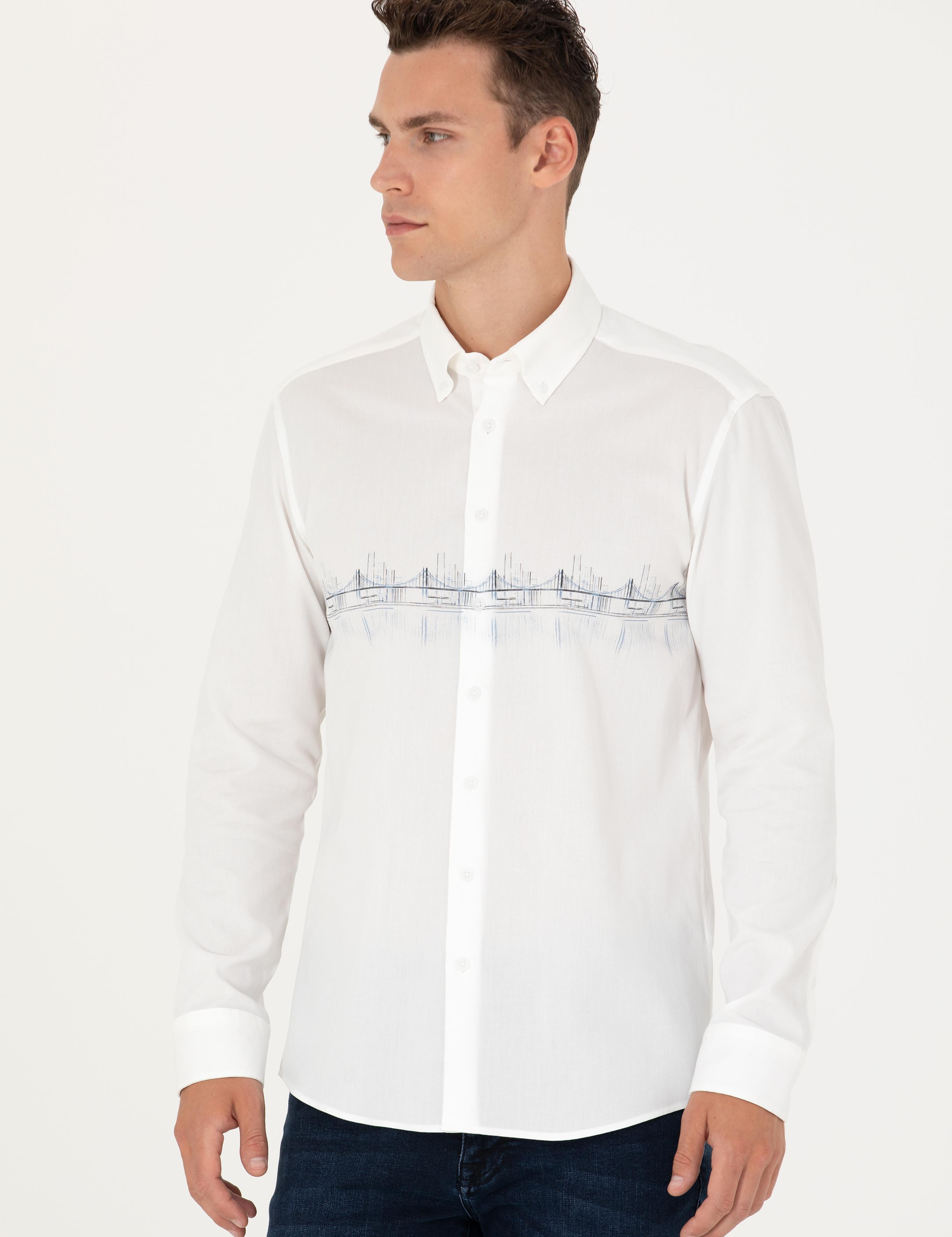 Saks Slim Fit Uzun Kollu Gömlek