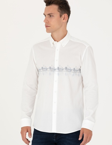 Saks Slim Fit Uzun Kollu Gömlek