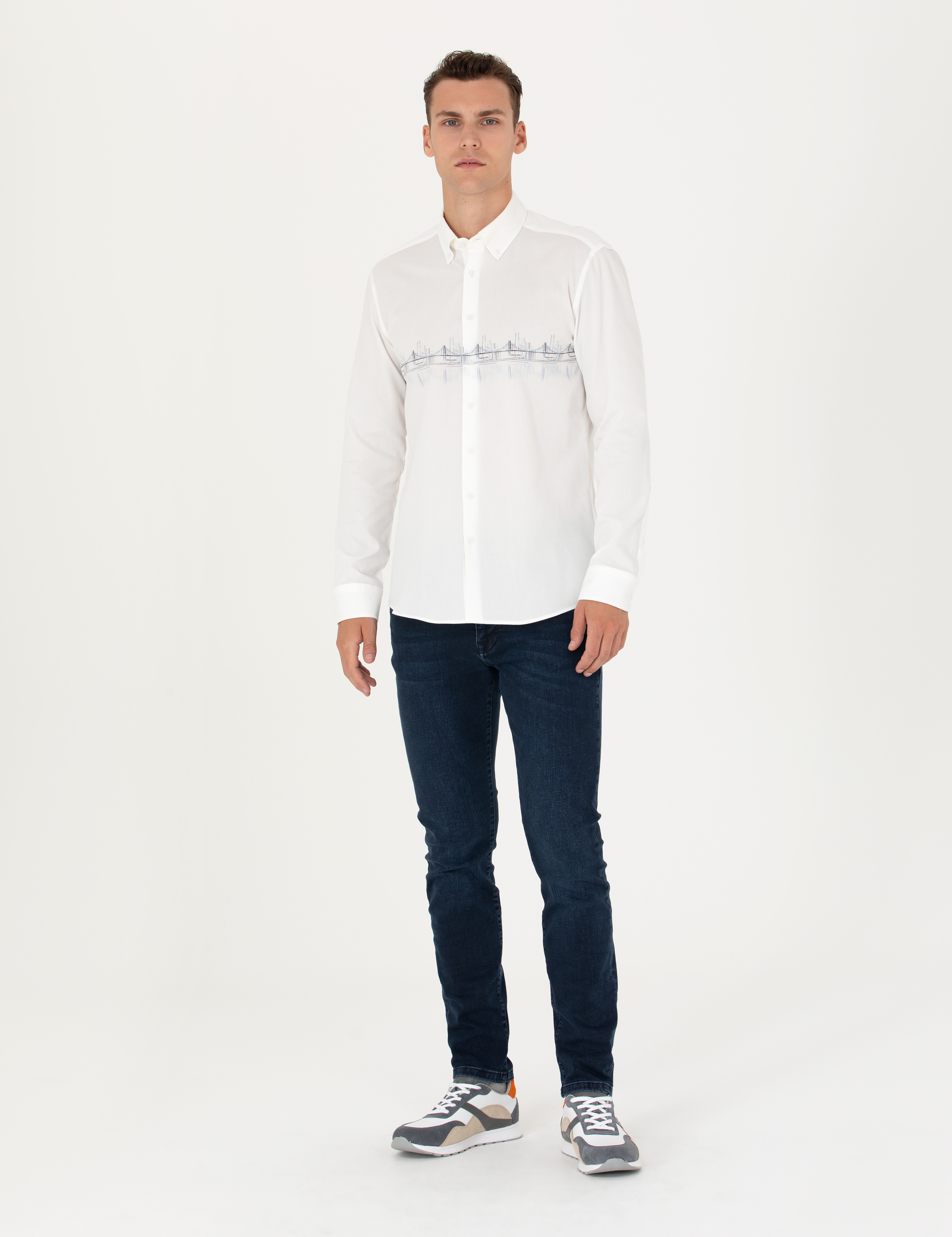Saks Slim Fit Uzun Kollu Gömlek - Image 4