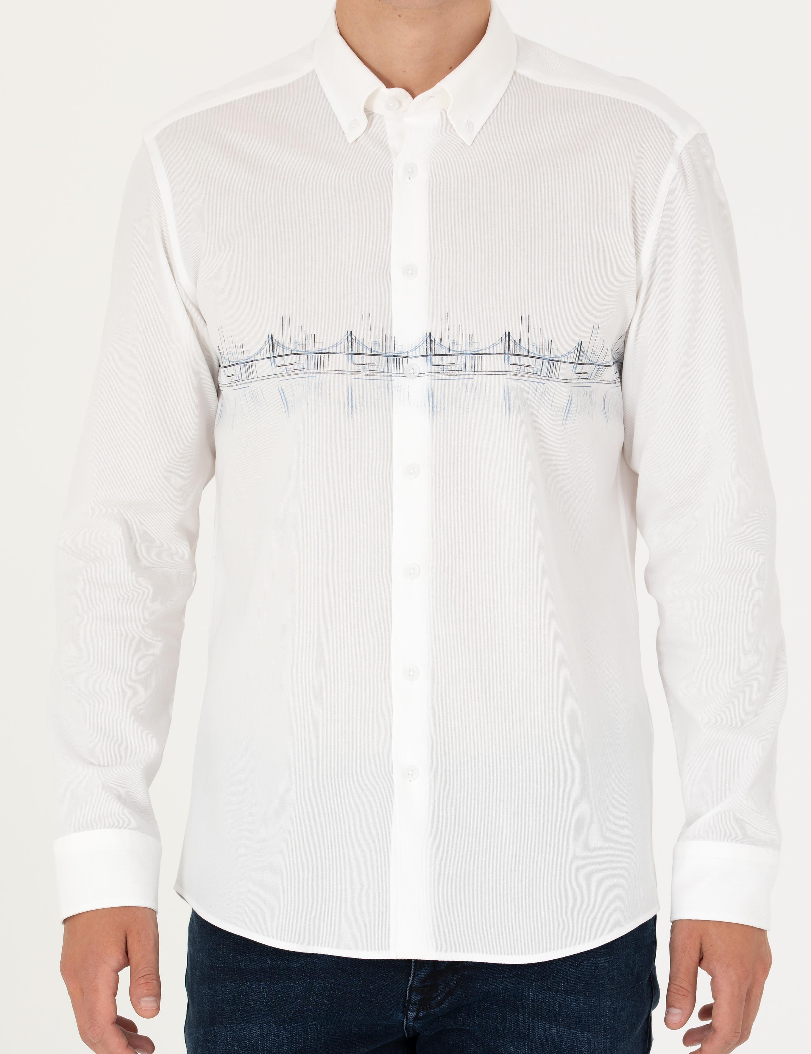 Saks Slim Fit Uzun Kollu Gömlek