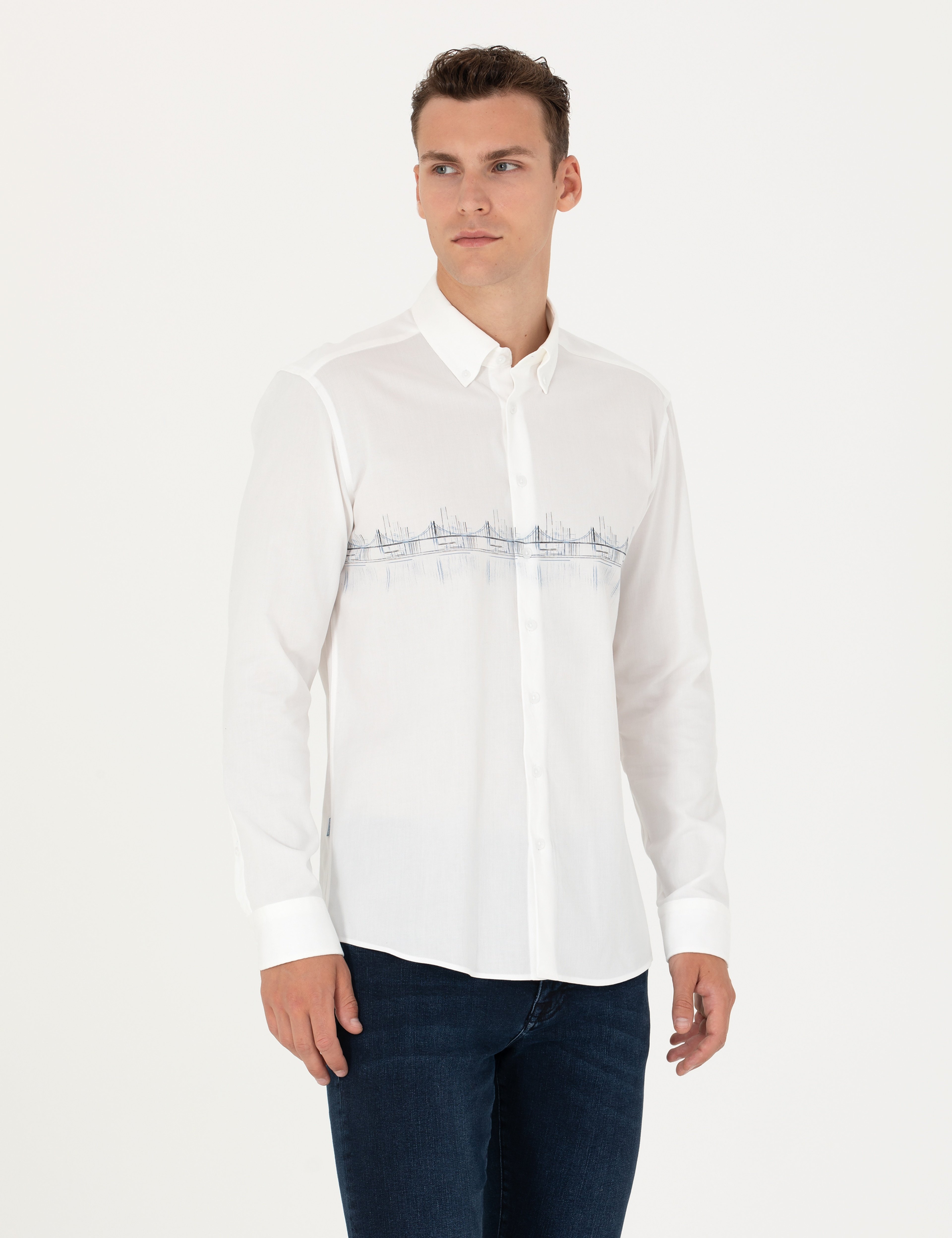 Saks Slim Fit Uzun Kollu Gömlek