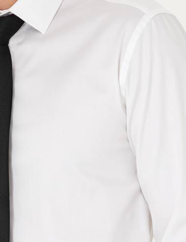 Beyaz Slim Fit Uzun Kollu Basic Gömlek