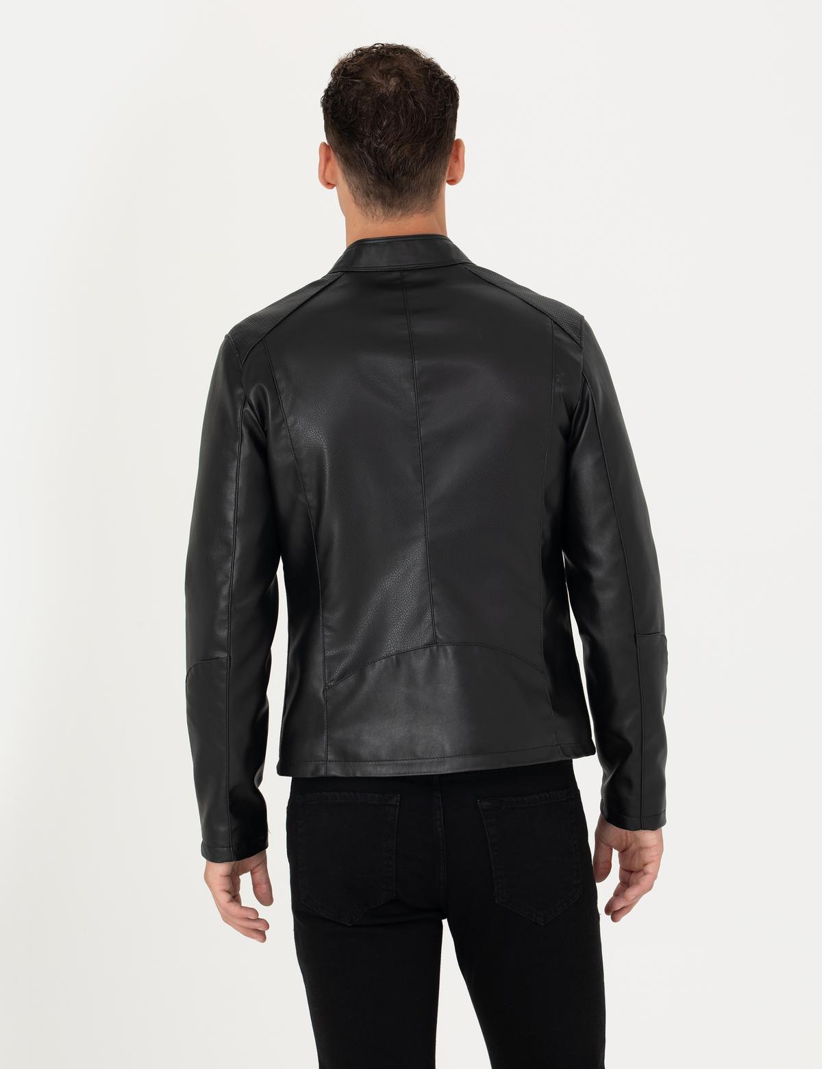 Siyah Deri Ceket - 50280327001