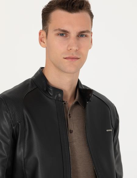 Siyah Deri Ceket - 50280327001