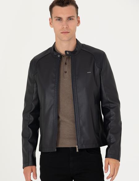 Lacivert Deri Ceket - 50280327007