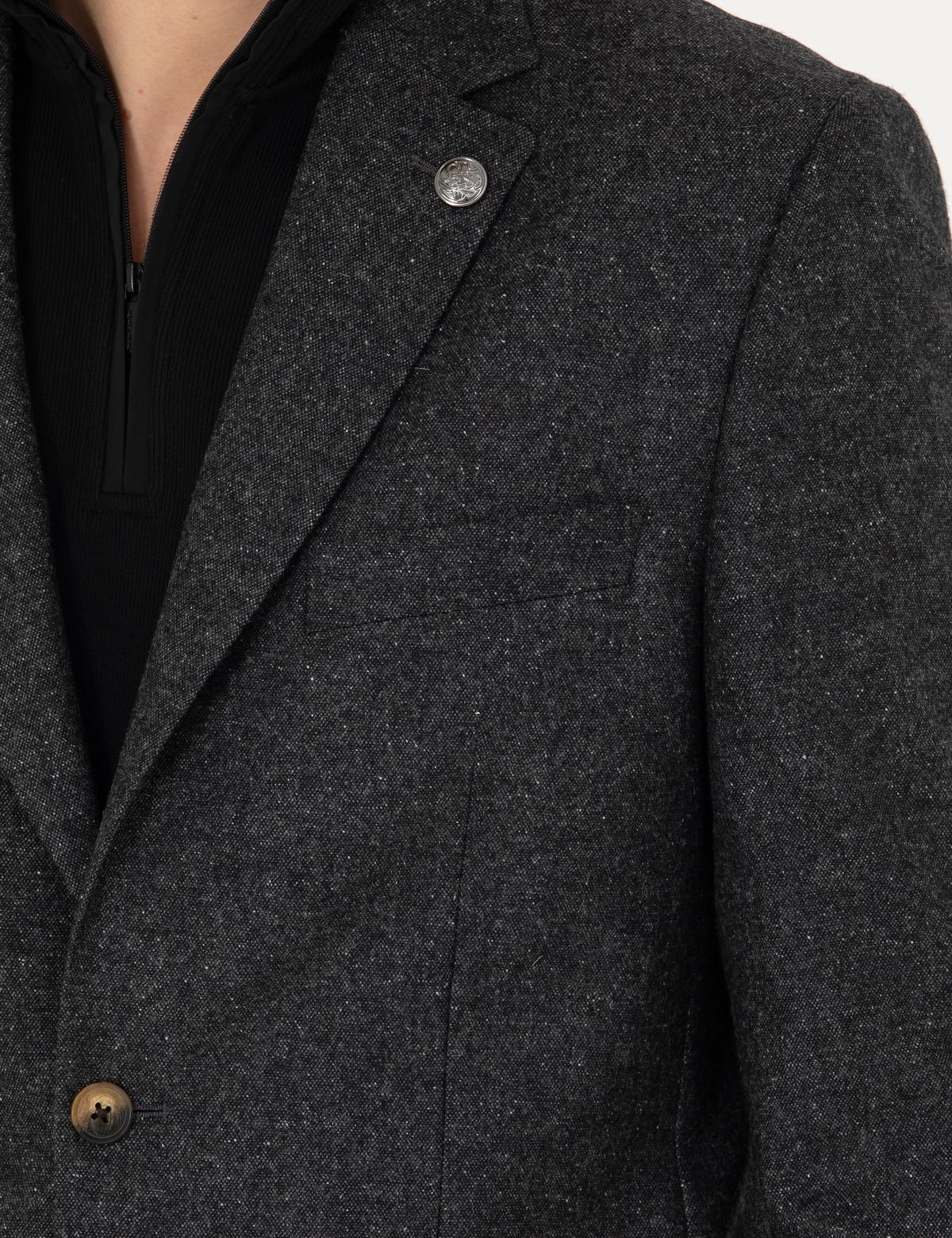 Antrasit Slim Fit Yün Karışımlı Ceket - 50272754005