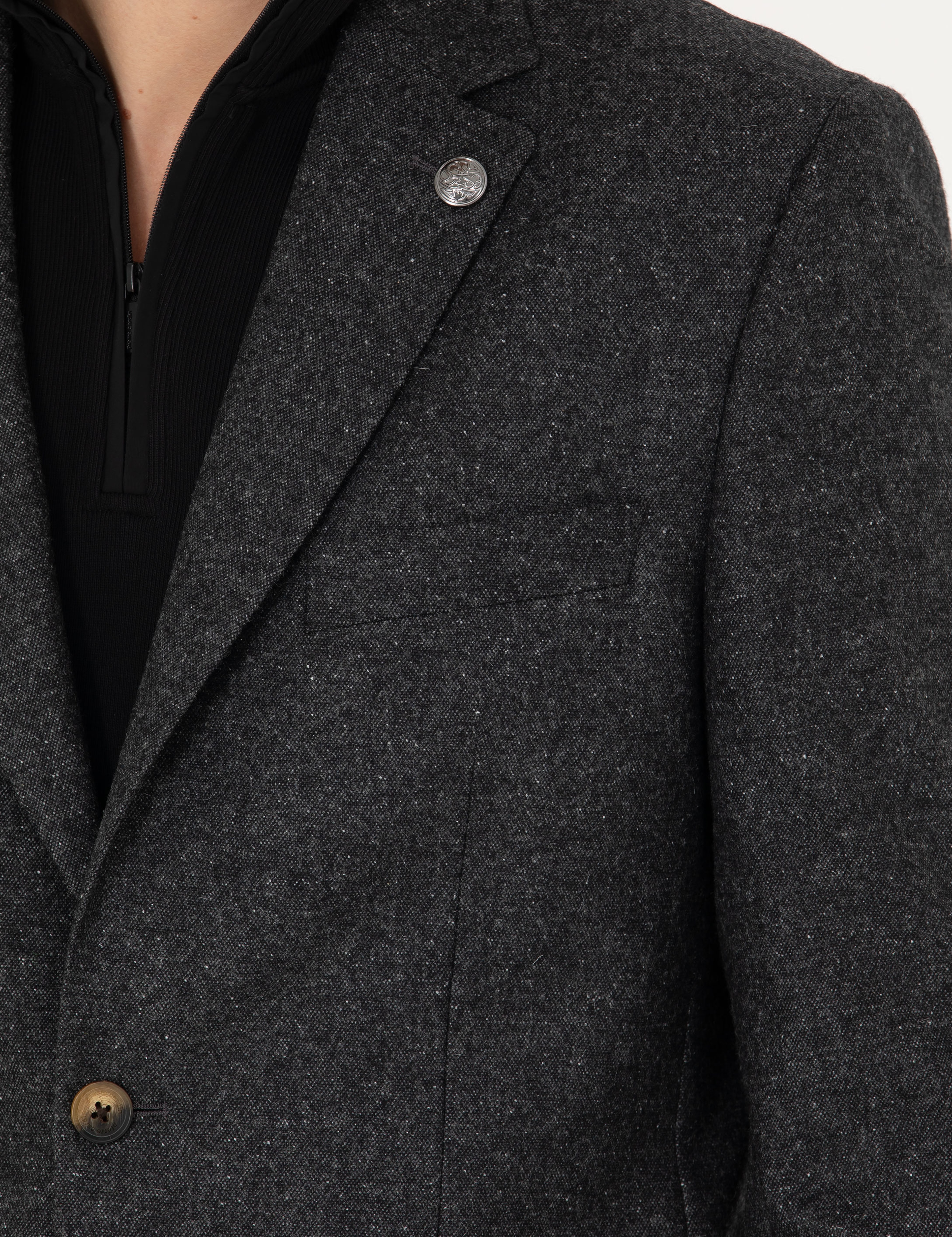 Antrasit Slim Fit Yün Karışımlı Ceket - Image 7