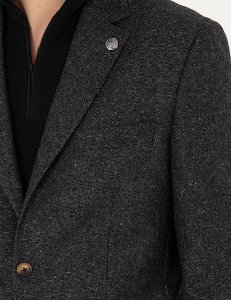 Antrasit Slim Fit Yün Karışımlı Ceket - 50272754005