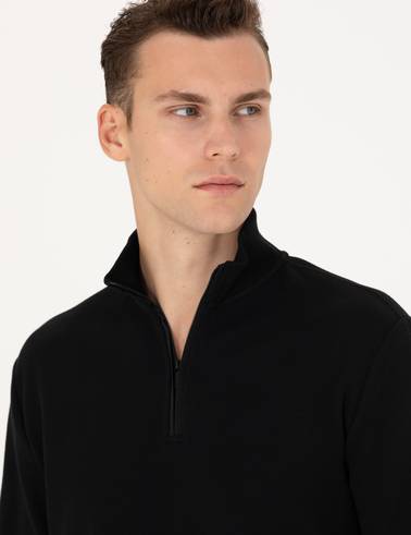 Siyah Regular Fit Sweatshirt