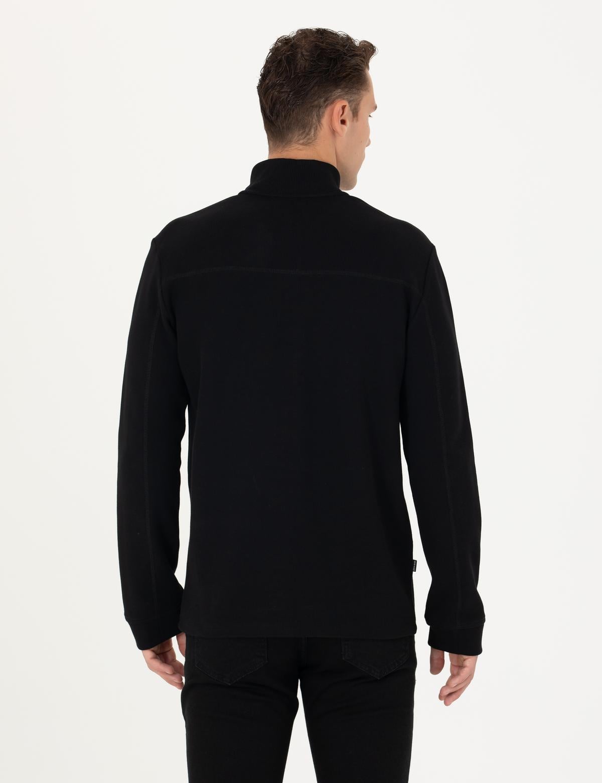 Siyah Regular Fit Sweatshirt - 50275986013