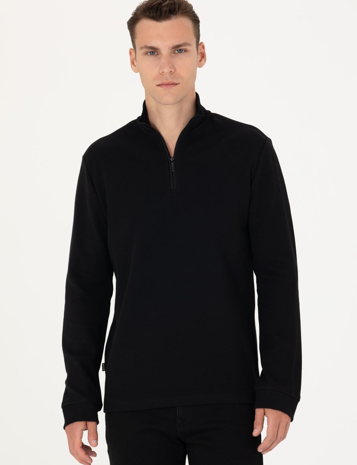 Siyah Regular Fit Sweatshirt - 50275986013