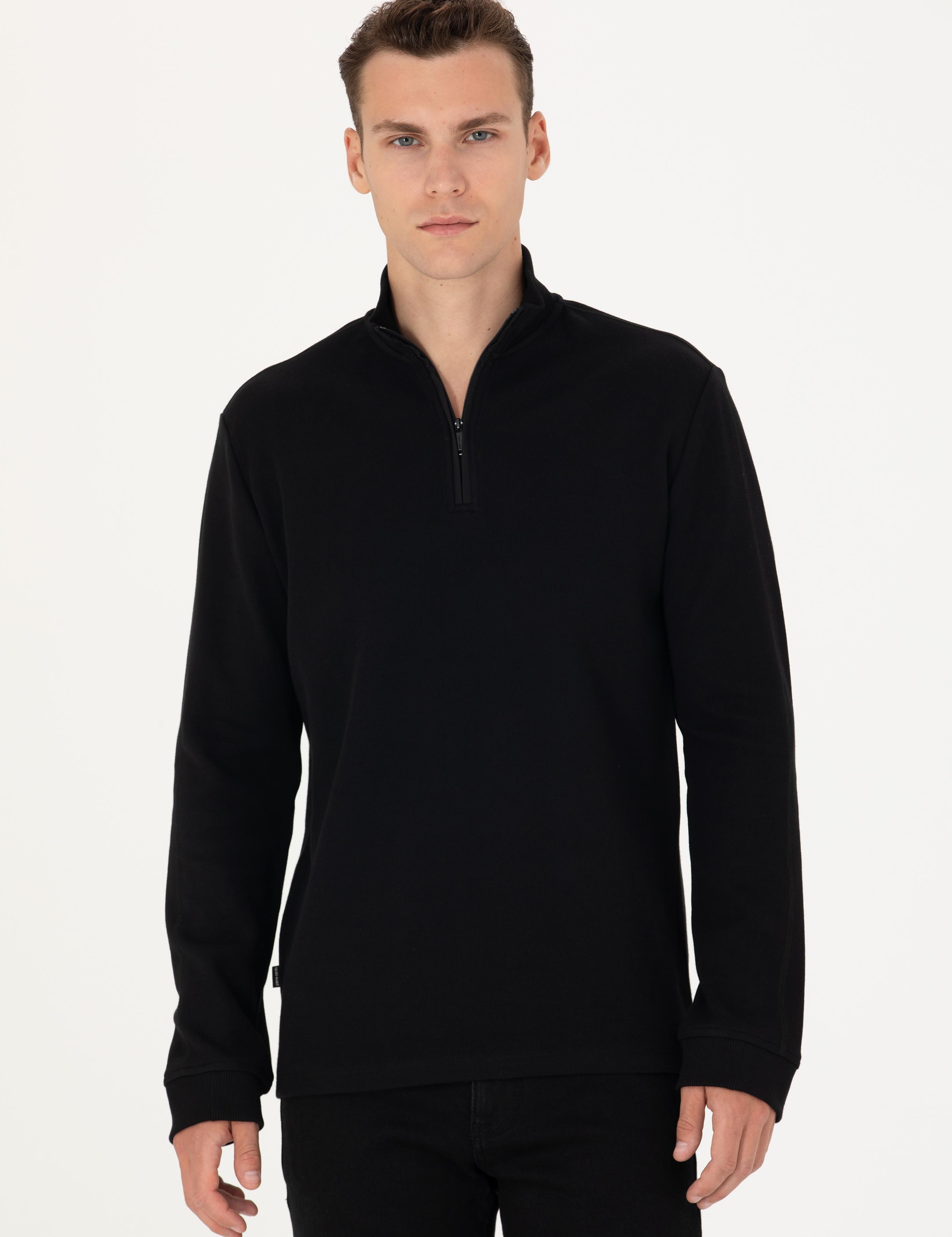 Siyah Regular Fit Sweatshirt