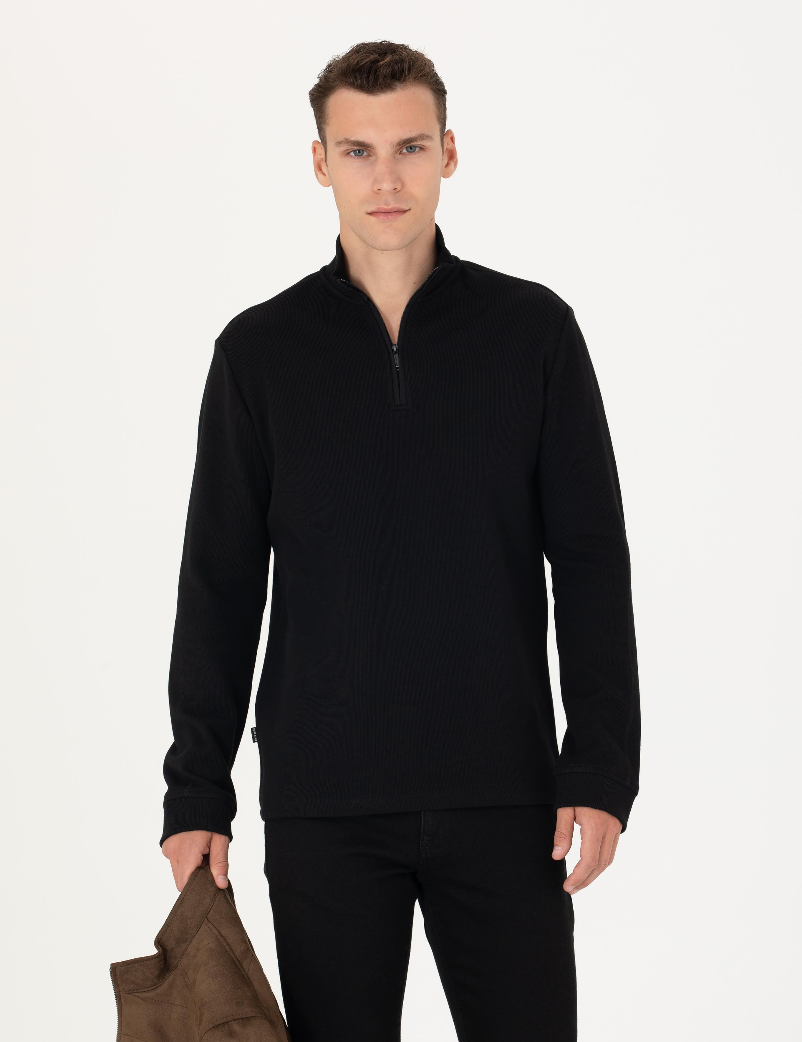 Siyah Regular Fit Sweatshirt