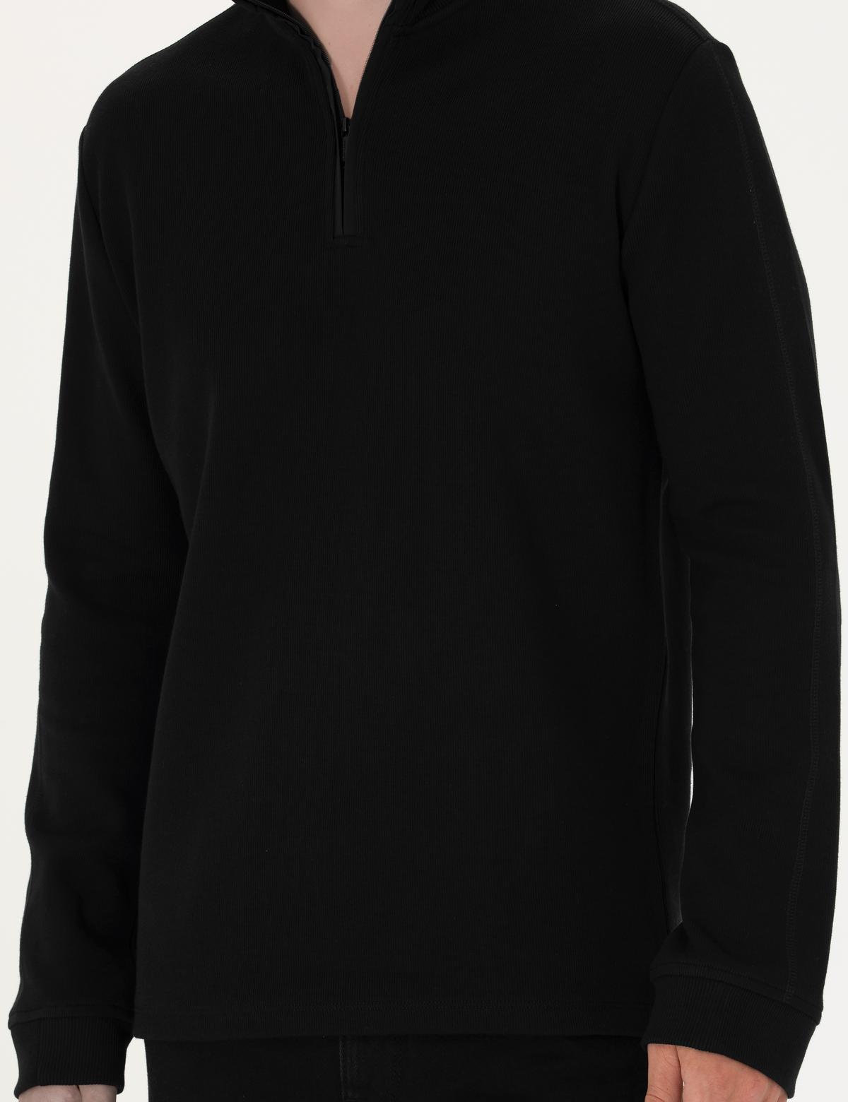 Siyah Regular Fit Sweatshirt - 50275986013