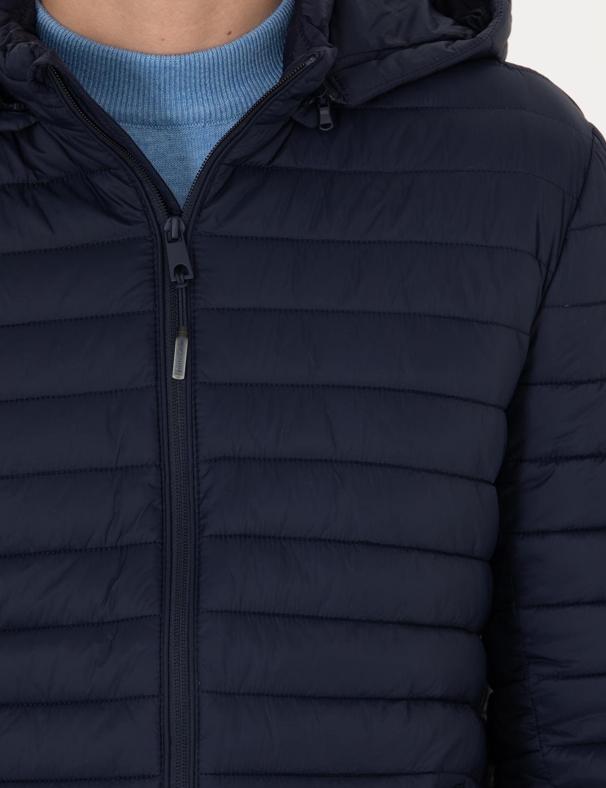 Lacivert Kapişonlu Baharlık Mevsimlik Mont - 50270904011