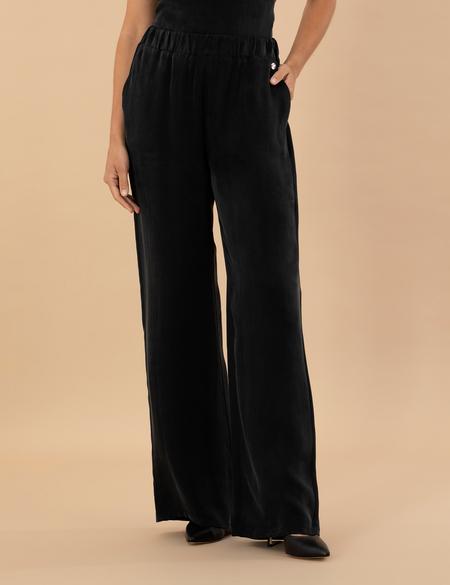 Siyah Kupro Kumaş Loose Fit Pantolon - 50273100002