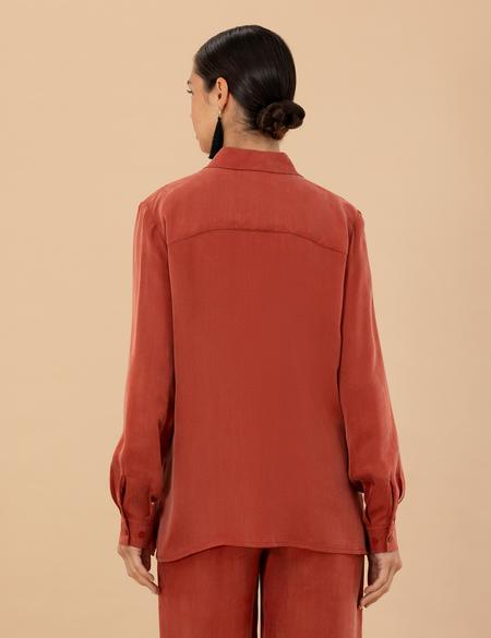 Kiremit Regular Fit Uzun Kollu Gömlek - 50273130018