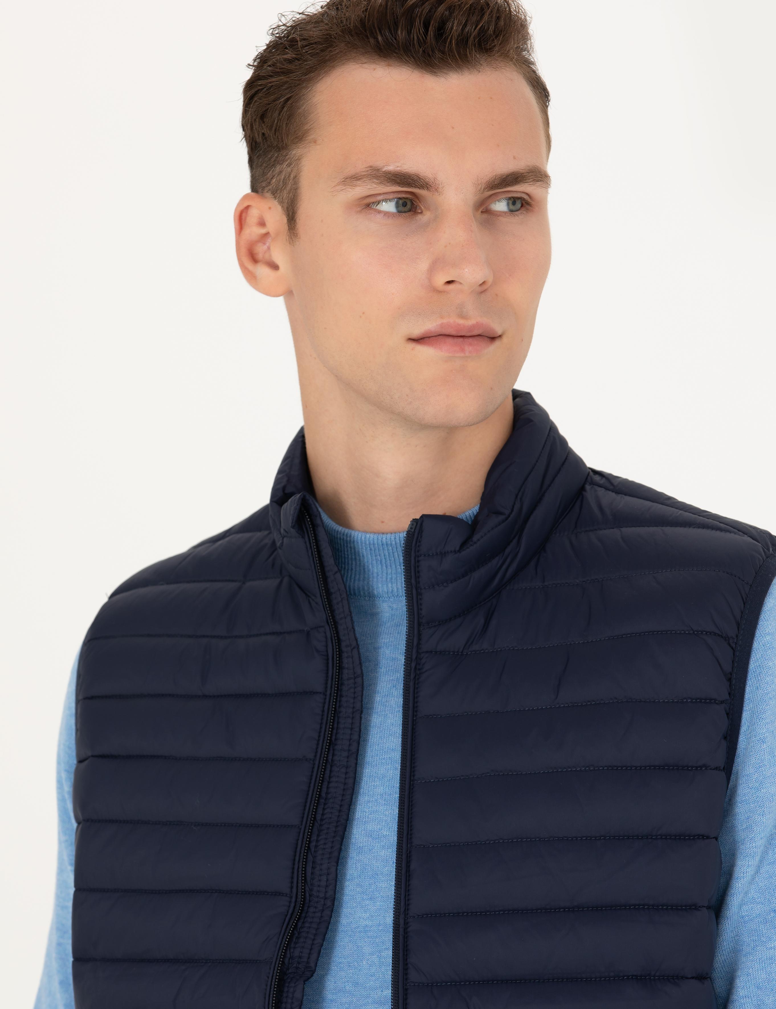 Lacivert Slim Fit Yelek