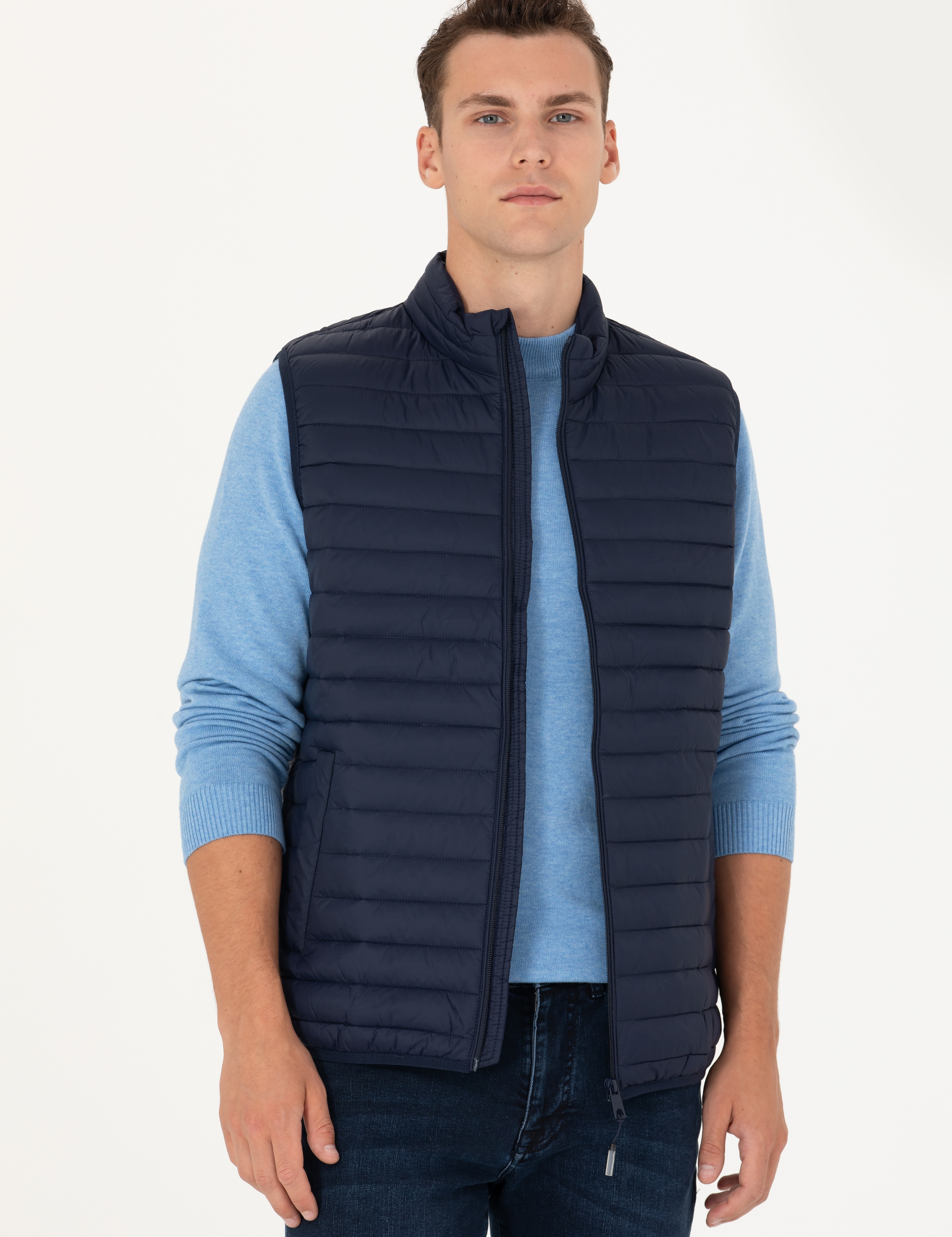 Lacivert Slim Fit Yelek - Image 1