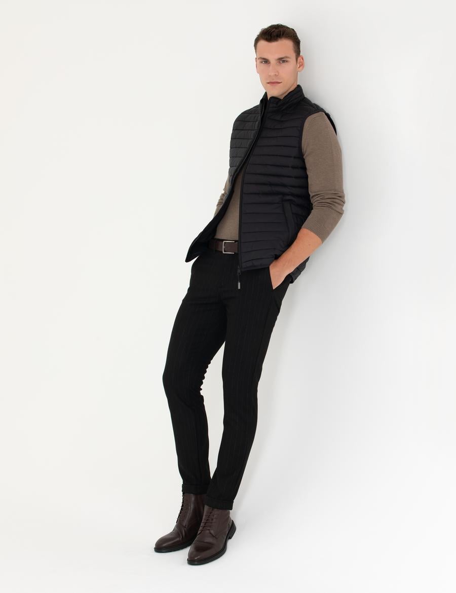 Siyah Slim Fit Yelek