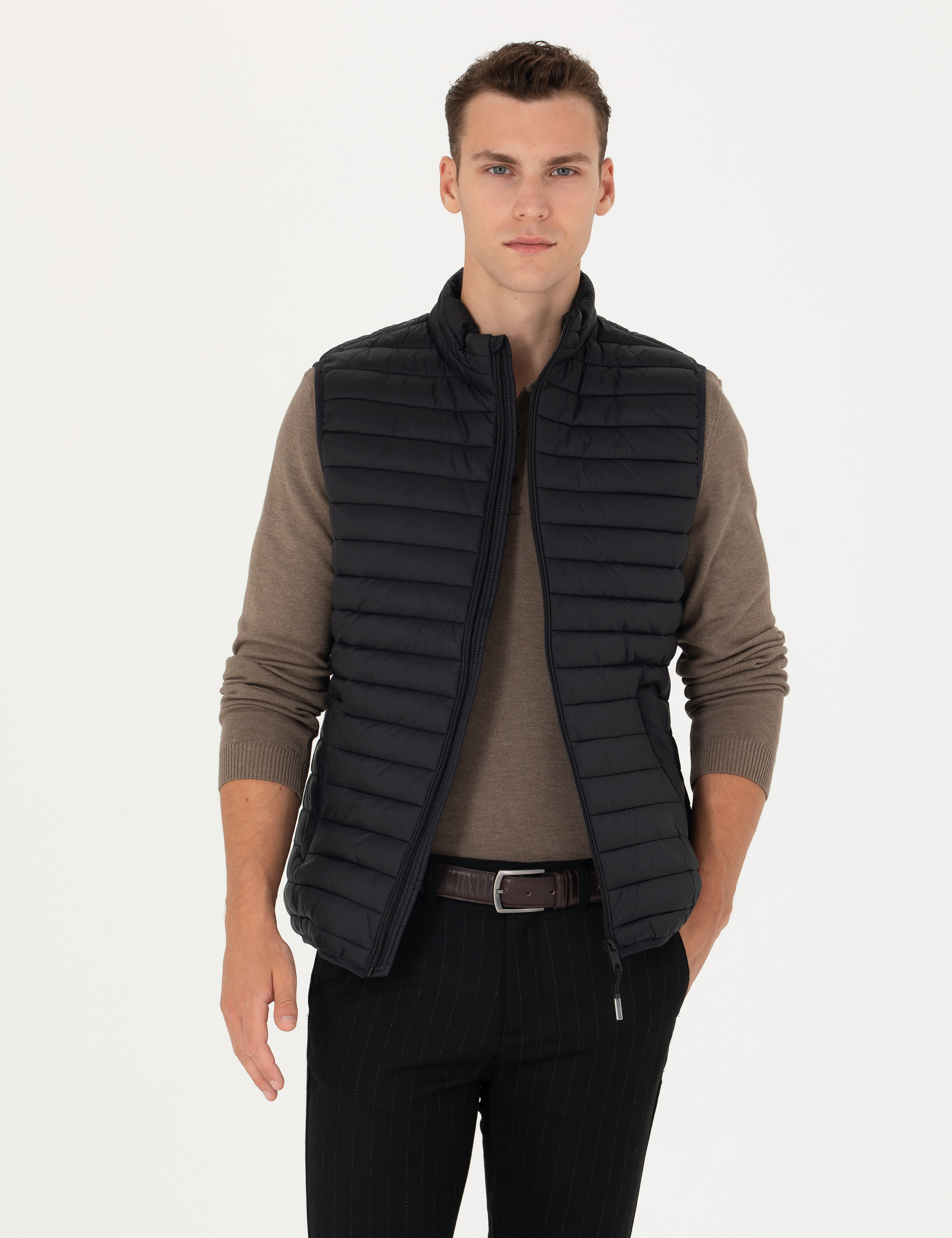 Pierre Cardin Siyah Slim Fit Yelek görsel 4