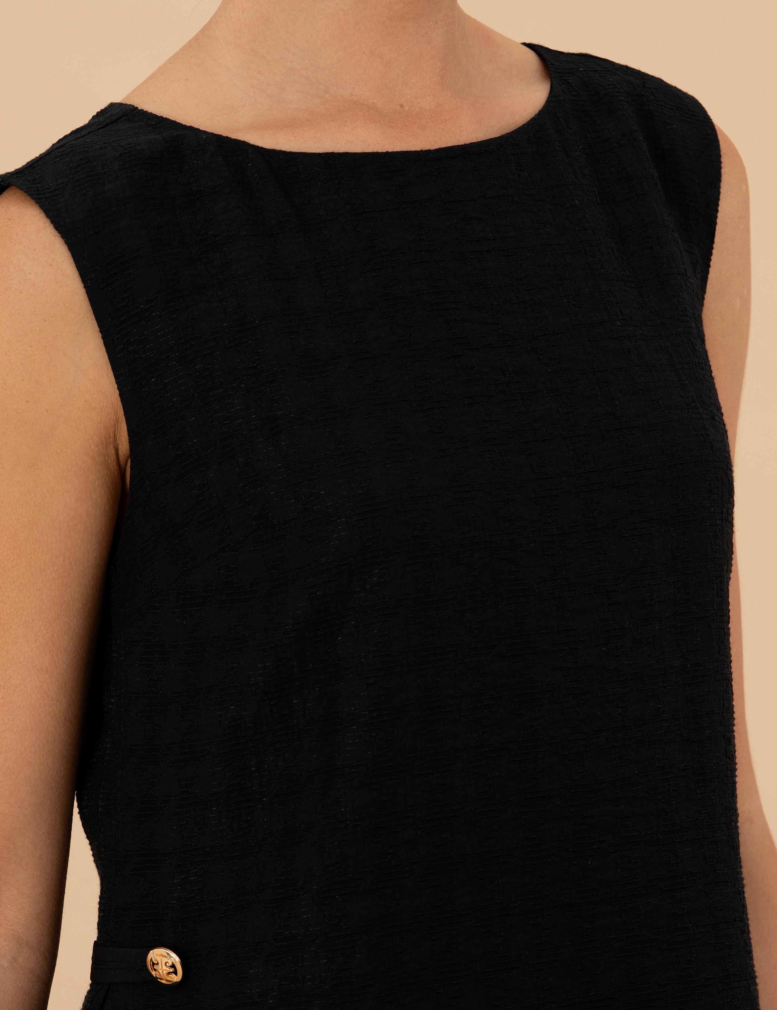 Siyah A Kesim Dokuma Elbise