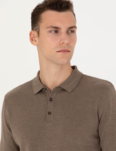 Vizon Melanj Slim Fit Polo Yaka Basic Triko Kazak - 50276154058