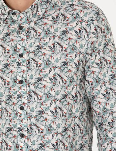 Mint Slim Fit Uzun Kollu Gömlek