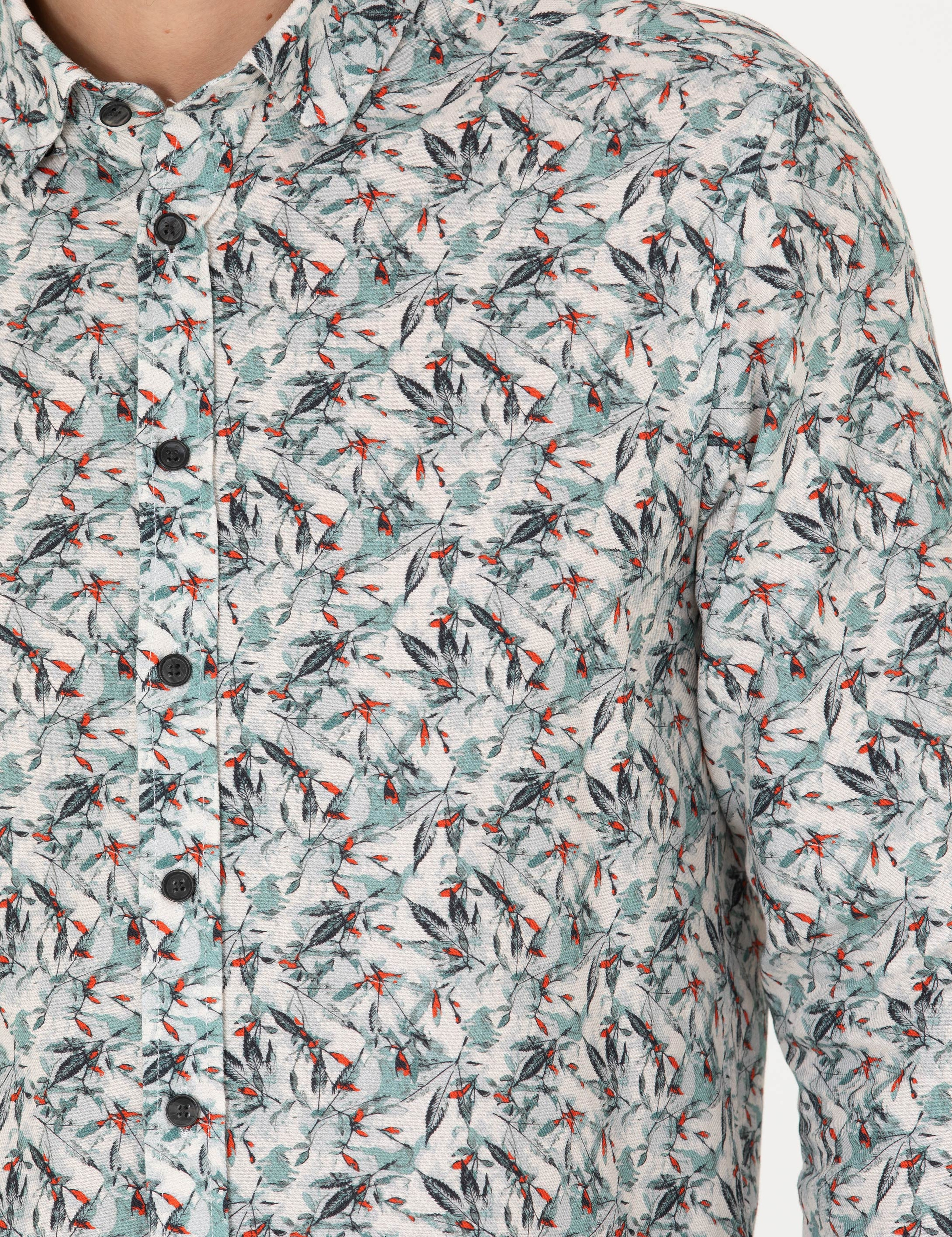 Mint Slim Fit Uzun Kollu Gömlek - Image 7