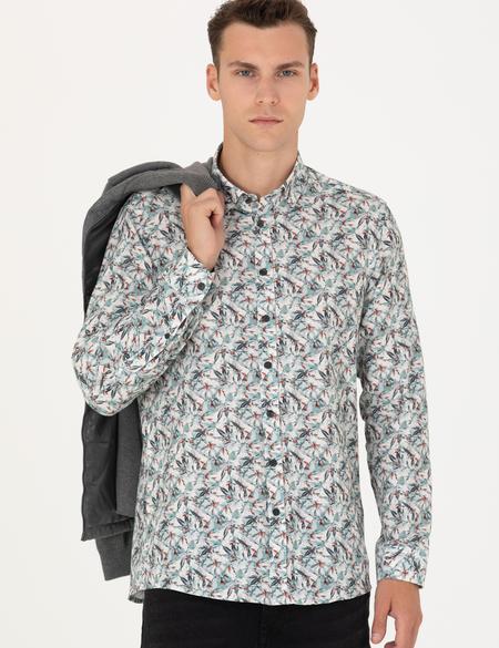 Mint Slim Fit Uzun Kollu Gömlek - 50276458035