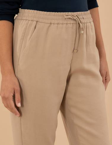 Bej Carrot Fit Kumaş Pantolon