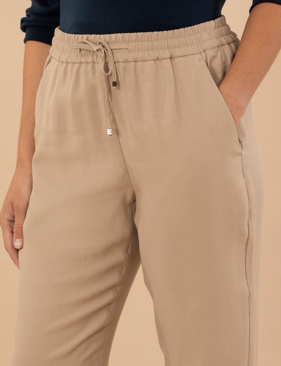 Bej Carrot Fit Kumaş Pantolon