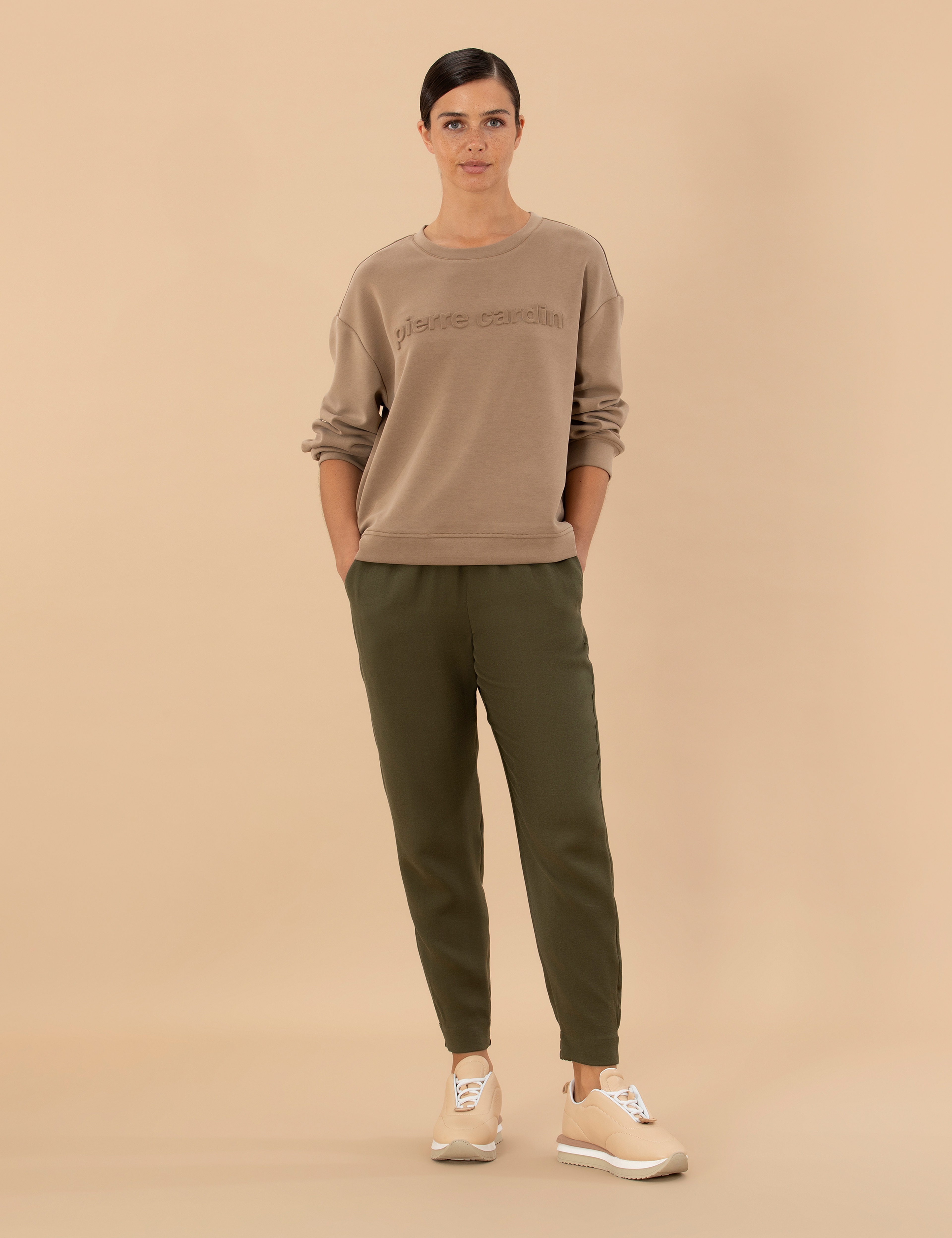 Kahverengi Carrot Fit Kumaş Pantolon