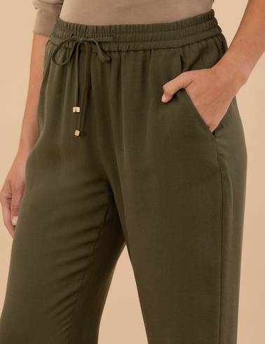 Kahverengi Carrot Fit Kumaş Pantolon