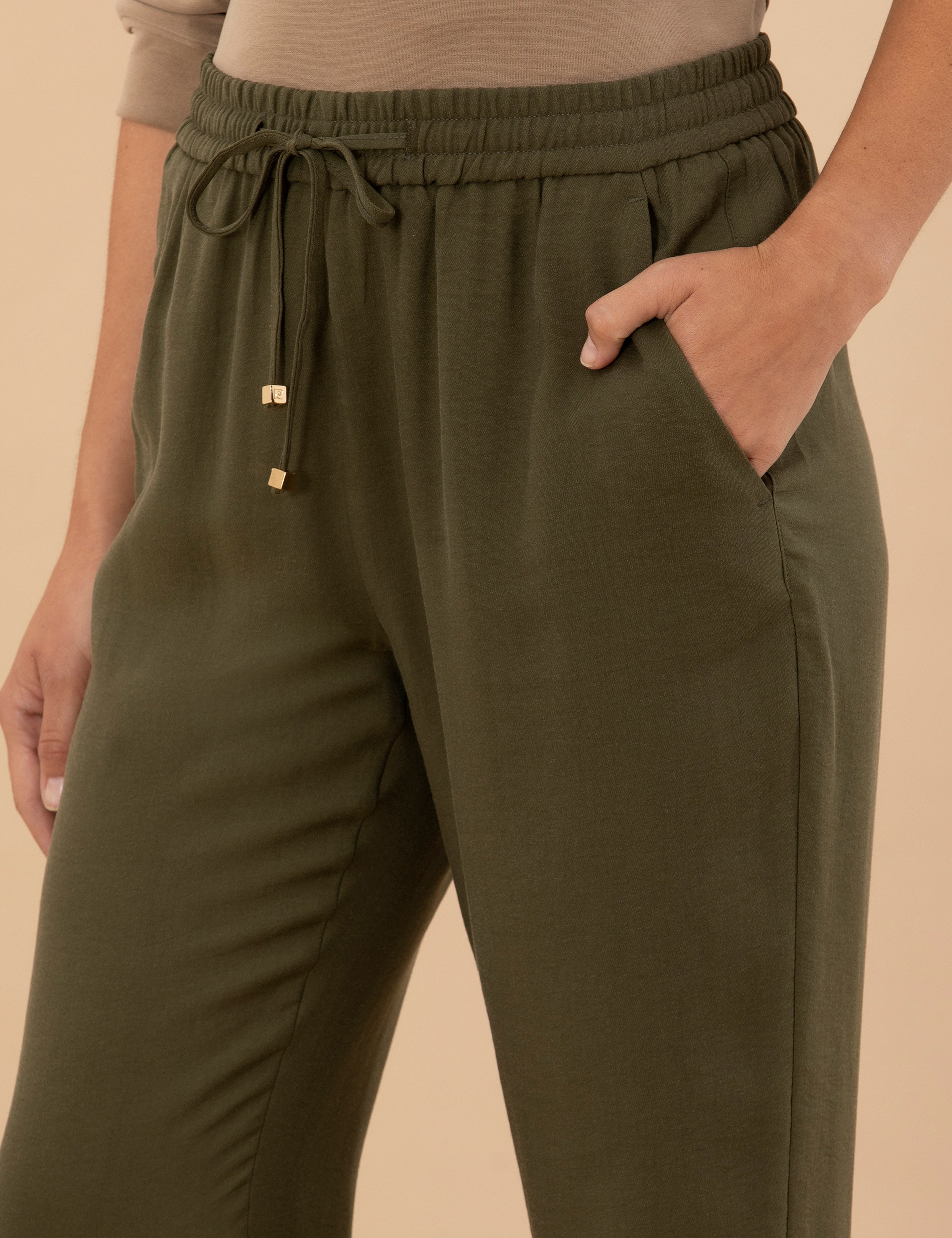 Kahverengi Carrot Fit Kumaş Pantolon - Image 6