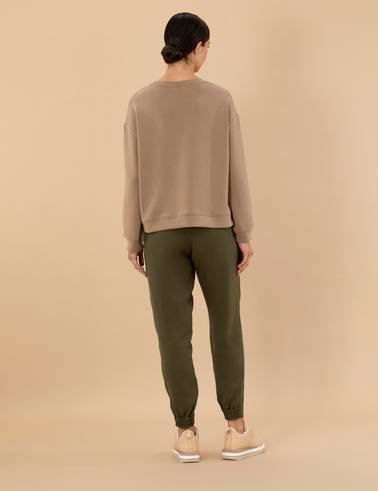 Kahverengi Carrot Fit Kumaş Pantolon