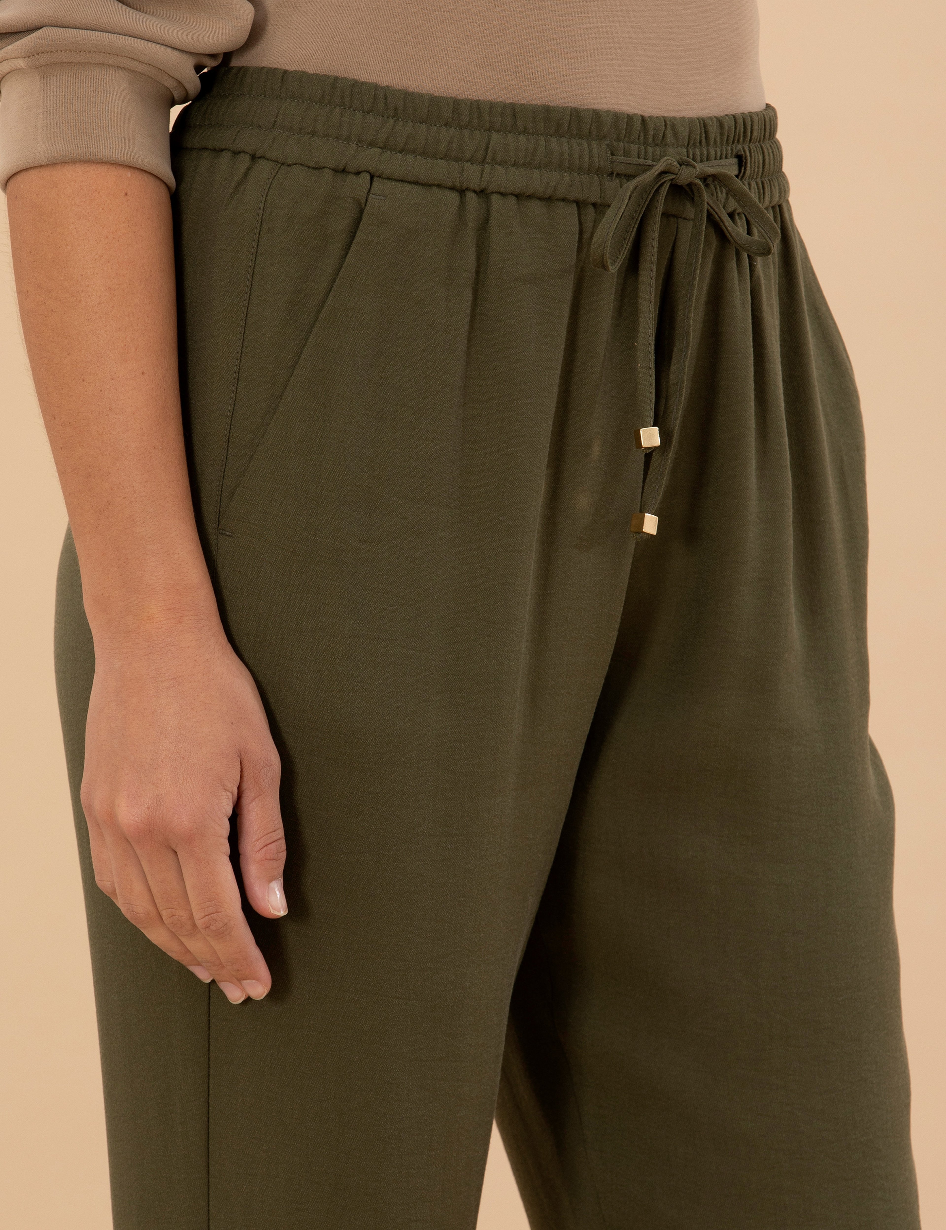 Kahverengi Carrot Fit Kumaş Pantolon